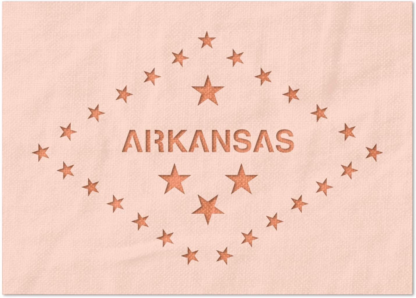 Stencil Stop Arkansas State Flag Stencil - Reusable for DIY Projects, Painting, Drawing, Crafts - 14 Mil Mylar Plastic (6 Pack (2", 3", and 4", 2 Each))