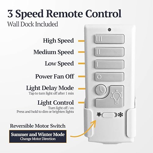 Miniatura 5 de Prominence Home Espy - Ventilador de techo moderno de 52 pulgadas con luz, ventilador LED con control remoto, ventilador de interior de montaje