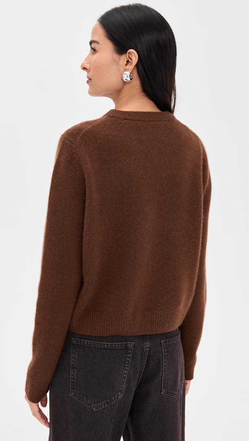 White & Warren Women's Cashmere Blend Horse Embroidered Crew Sweater - Image 3