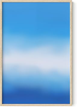 HAUS AND HUES Modern Abstract Wall Art - Blue and Green Living Room Art, Modern Artwork for Walls, Minimalist Picture for Living RoomBlue Tie-Dye, Beige Frame, 24x36