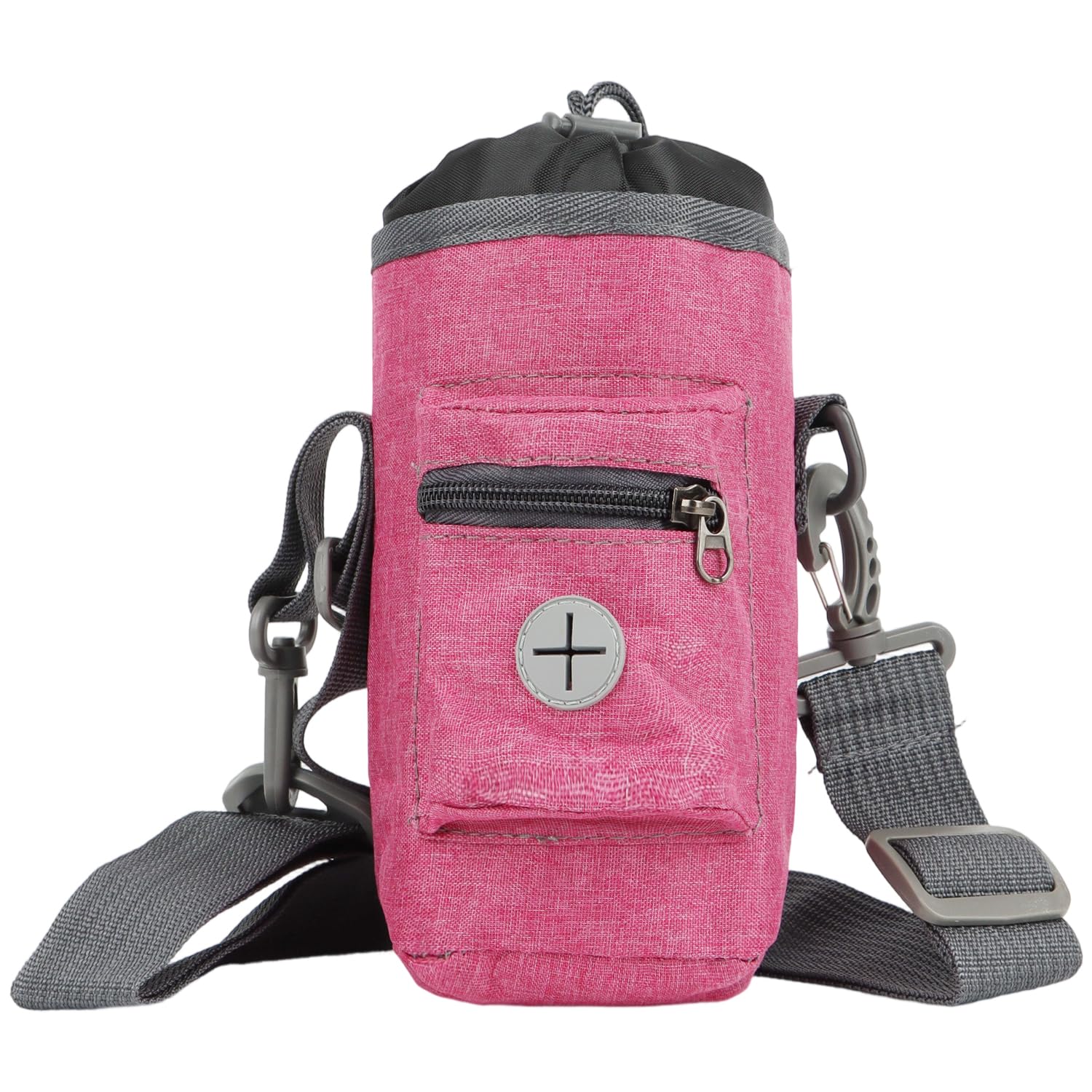 MOTIBACK Dog Treat Pouch with Built-in Poop Bag Dispenser, Large Capacity Dog Training Bag, Adjustable Waist Strap, Waterproof Dog Walking Accessories for Outdoor (Pink)