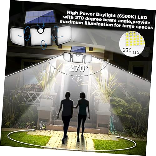 Miniatura 8 de Lámpara de inducción solar de cabeza reflectores batería de pared al aire libre iluminación de seguridad para jardín patio entrada