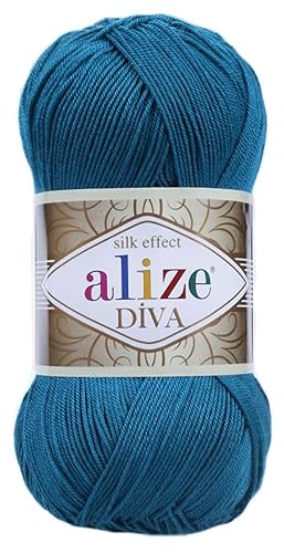 Alize Diva Silk Effect 100% Microfiber Acrylic Sport Yarn 1