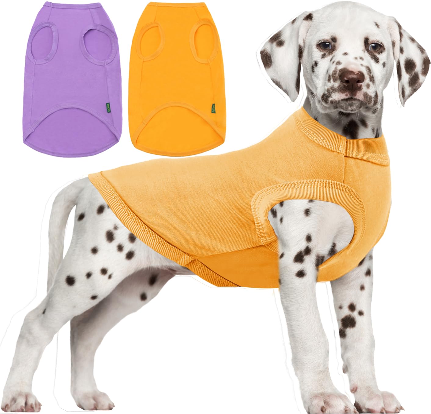 Sychien Dog Blank Cotton Shirts,Plain Dogs Medium Clothes,Yellow & Purple M — image 1