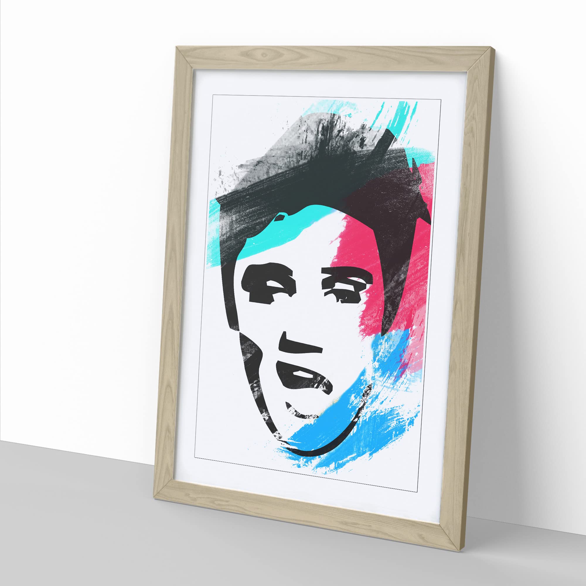 Elvis Presley Face Art V2 Modern Framed Wall Art Print, Ready to Hang Picture for Living Room Bedroom Home Office Décor - Image 2