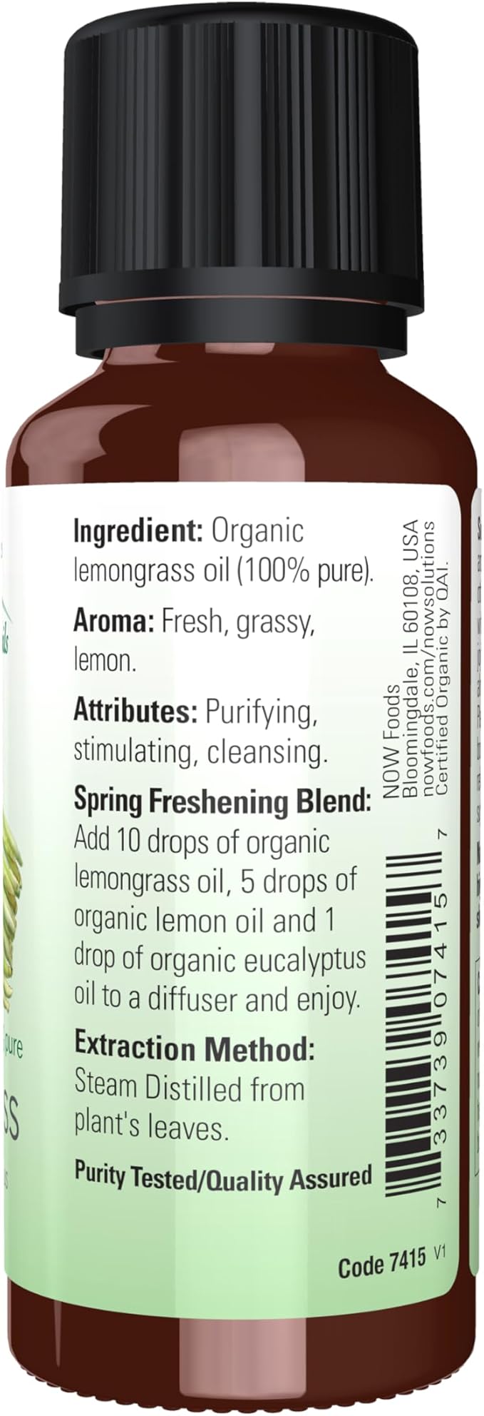 Aceite Esencial de Limoncillo Orgánico 100% Puro 1 oz miniatura 2