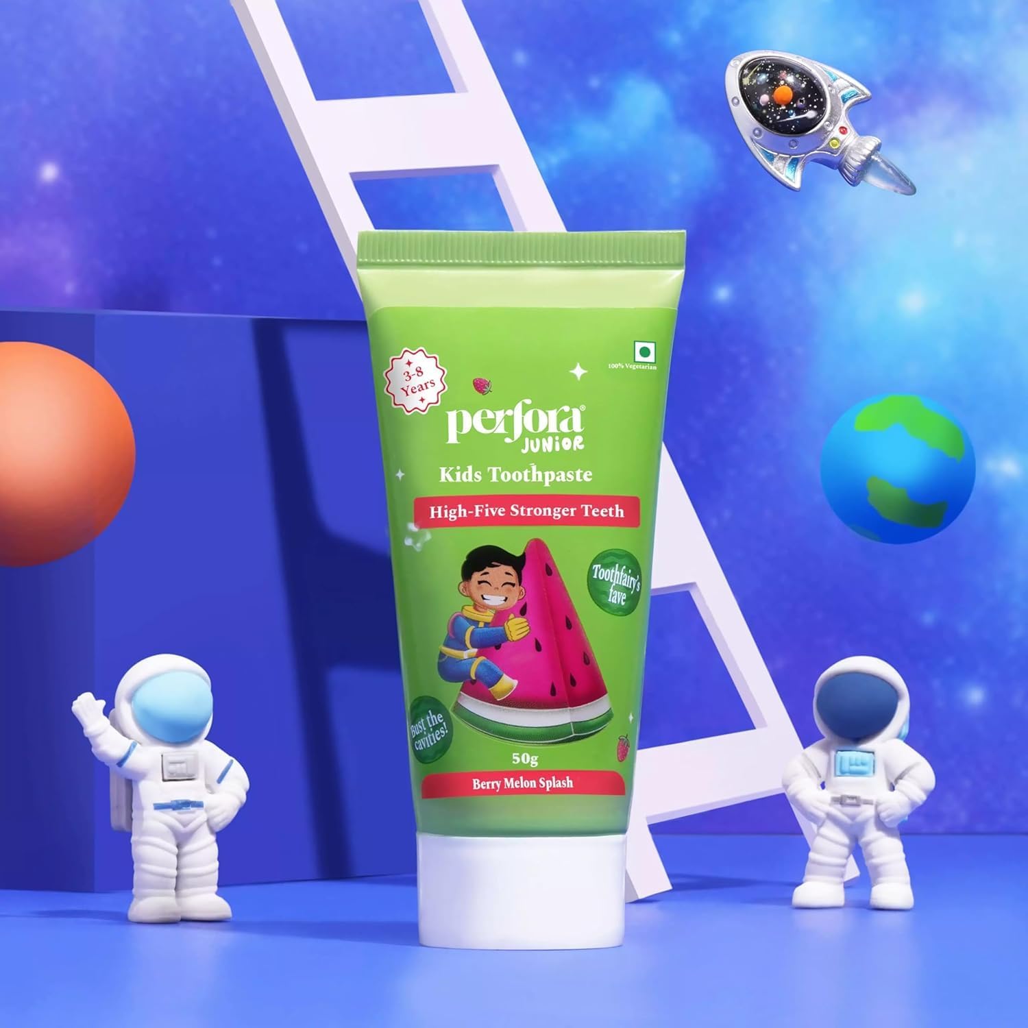 Perfoora Kids Toothpaste 50g | Fluoride & SLS Free Paste | Bubblegum Blast | Prevents Cavities, Strengthens Teeth & Protects Enamel | Safe for Ages 3-8 | Gentle & Effective Oral Care