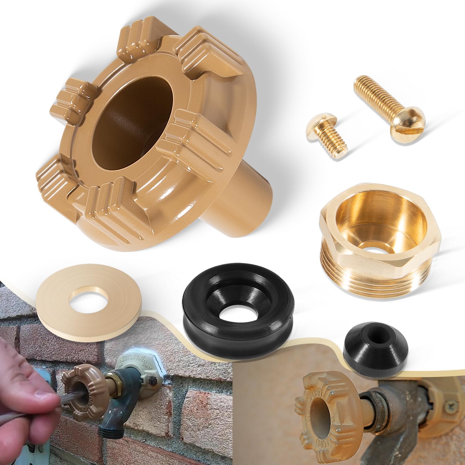 RK-14MH Repair Kit Metal Handle Repair Kit, for Woodford Model 14 Model 18 Outdoor Faucet, Prevent Leaking (7 Pcs)