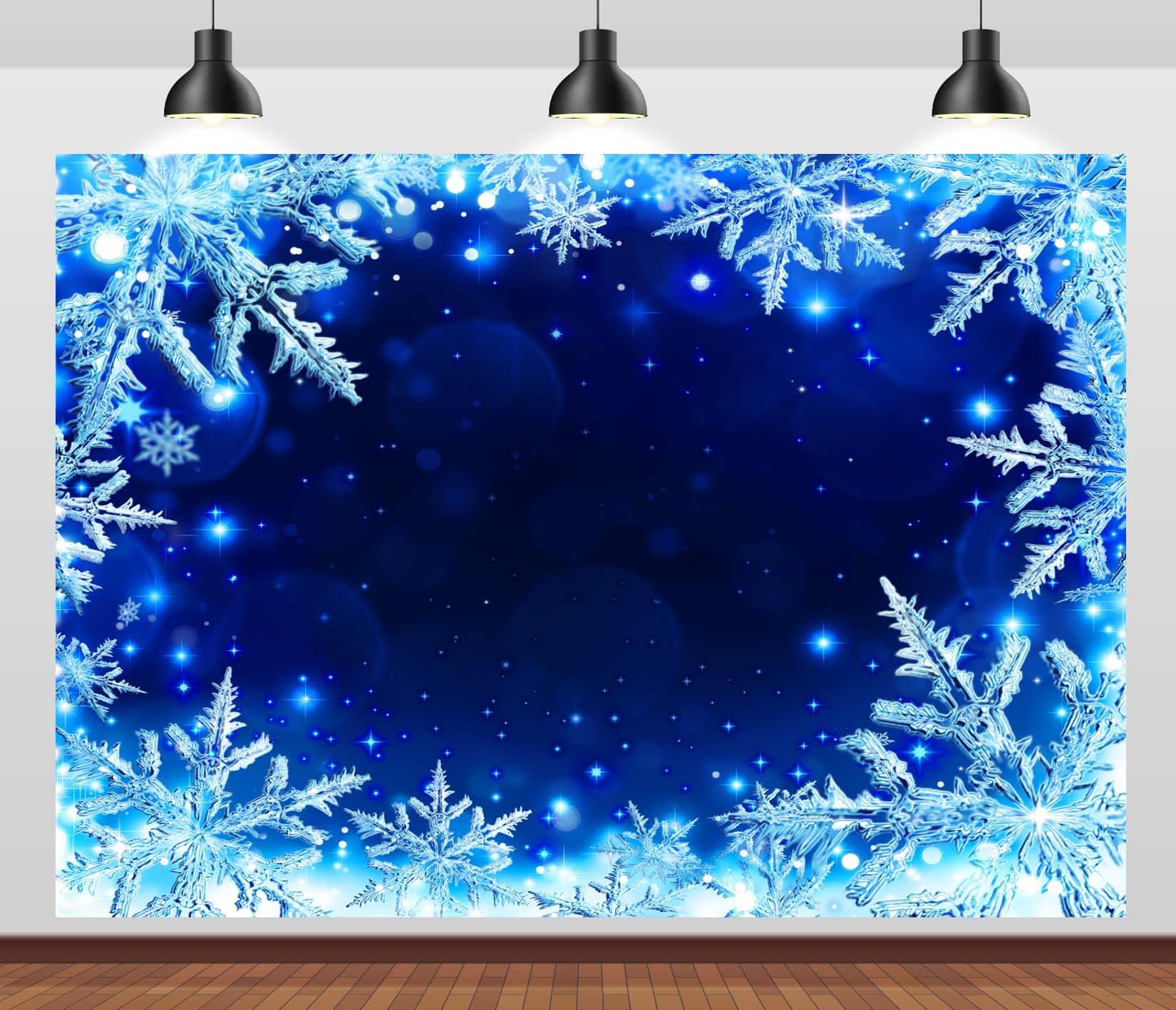 BINQOO Fotohintergrund Winter Schneeflocken - 2,1x1,5 M, Vinyl, Für Weihnachtsfotos & Partydeko