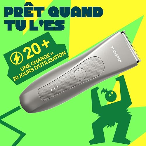 MANSPOT Tondeuse Corps Homme Intime avec Lame Céramique Hypoallergénique - 4