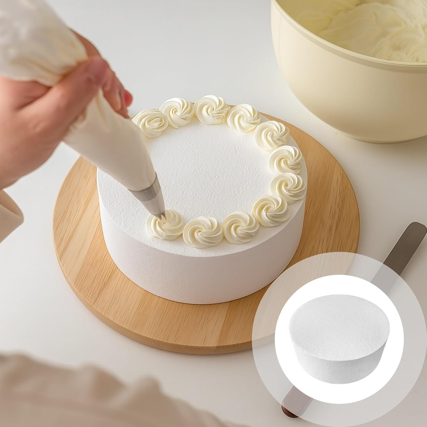 For Crafts 2 Pcs Foam Discs, Dummy Cake 8 In (20.3 Cm), Styrofoam Circles Cake Decorating Diy, Round White Dummy Cakes Smooth, Ideal Parties Birthdays Weddings