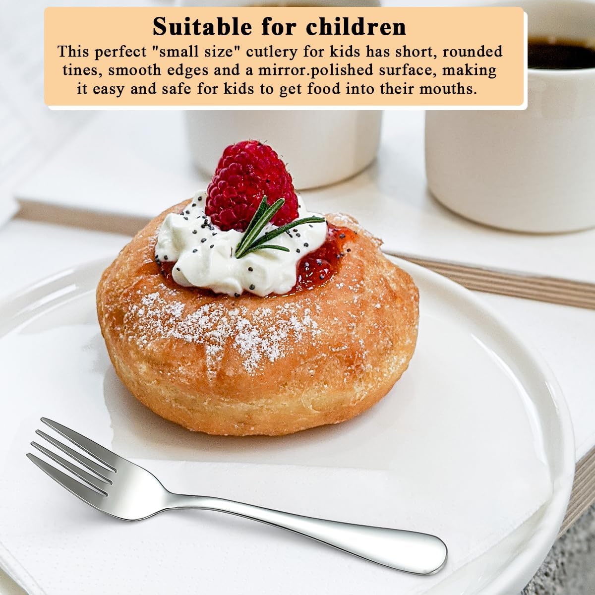 Dessert Forks Set of 24, Stainless Steel 5.5“ Cake Fork for Cocktail, Dessert, Cake, Tea, Fruit, Cheese, Appetizer Small Forks for Party, Hotel, Restaurant, Cafes