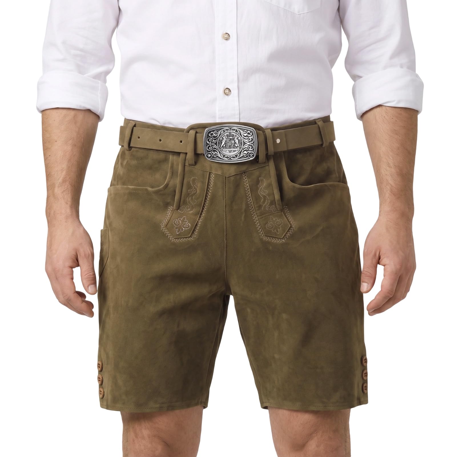 Apparlxer Lederhose Herren Bayerische Lederhosen mit Gürtel Socken