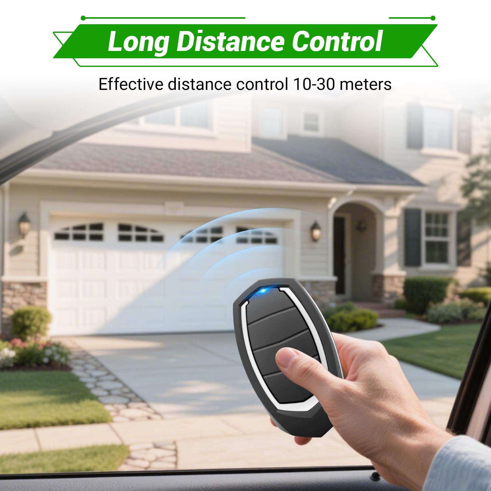 Mando a Distancia para Puerta de Garaje Automática – Compatible únicamente con sistemas de Motorline Falk MX4SP – 4 Canales, Código Dinámico Rolling Code, Frecuencia 433,92 MHz (Pack de 3)