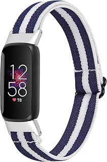 Elastic Nylon Bands Compatible with Fitbit Luxe, Soft Adjustable Stretch Sport Strap Replacement Elastics Women Men Strap for Fitbit Luxe