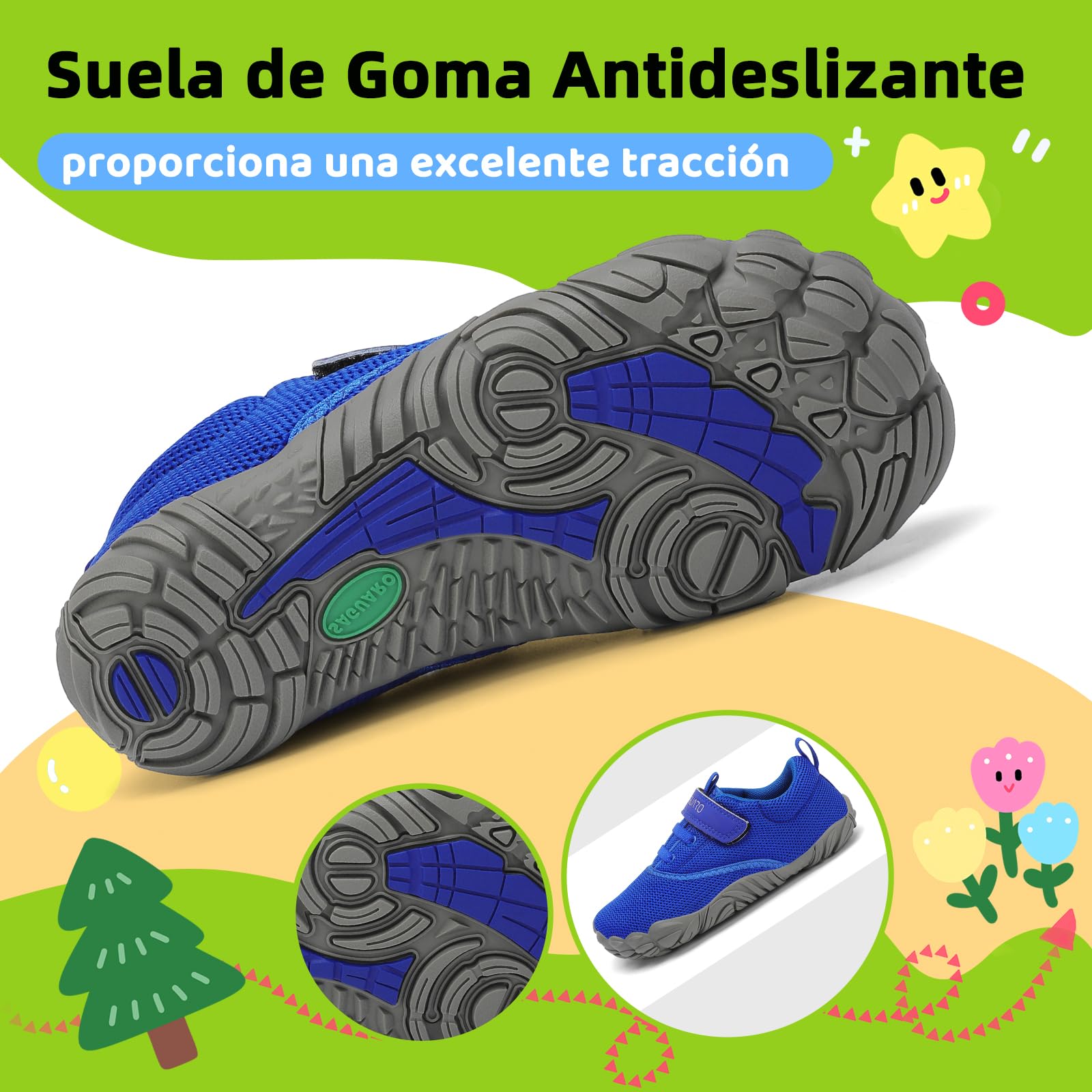 SAGUARO Zapatillas Barefoot Niños Antideslizantes y Ligeras Calzado Descalzos, Talla 24-36 - 5