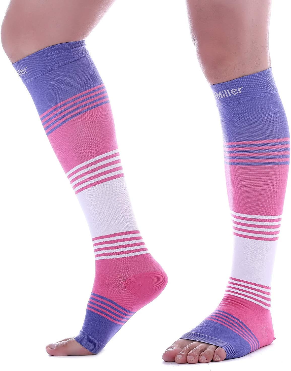 Doc Miller Open Toe Compression Socks for Women & Men 20–30 mmHg, Toeless Knee High Leg Sleeves for Support, Pain Relief, Swelling, Varicose Veins, Nurses & Pregnant Women, 1 Pair - Image 8