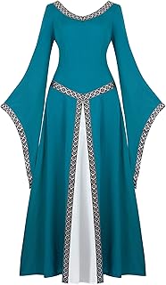 Womens Medieval Dress Victorian Costume Renaissance Long Dress Costumes Irish Over Cosplay Retro Gown - Buy now