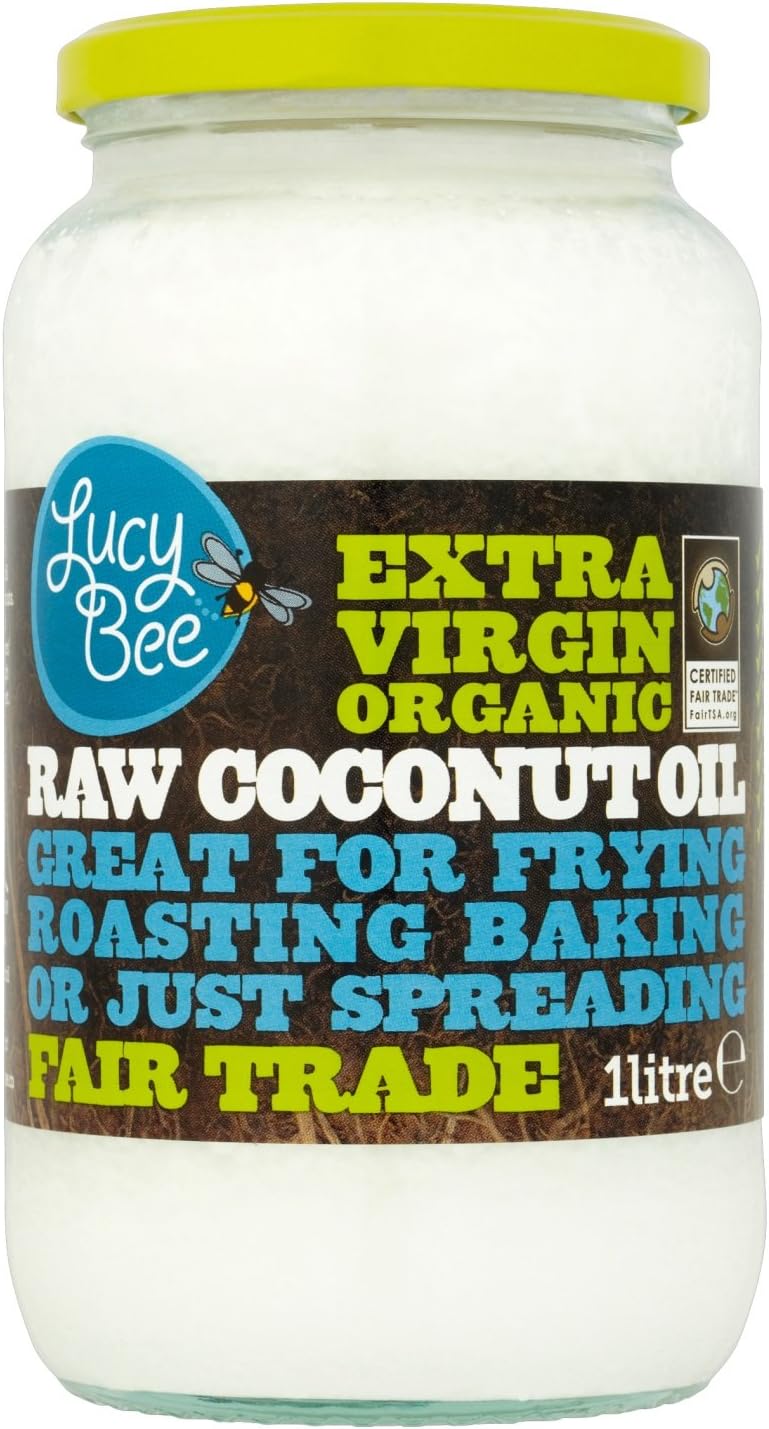 Lucy Bee Organic Extra Virgin Fair Trade Raw Organic Coconut Oil, 1 Litre