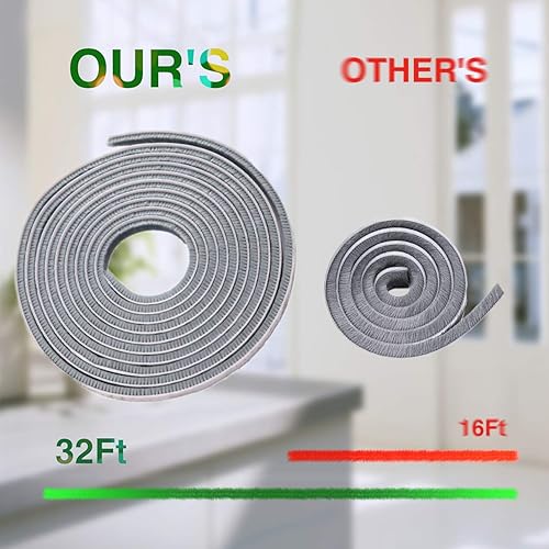 Miniatura 2 de CIKKIIO Burlete de sellado autoadhesivo de 32.8 pies para ventanas y puertas de casa, insonorización, resistente al viento, a prueba de polvo, mayor