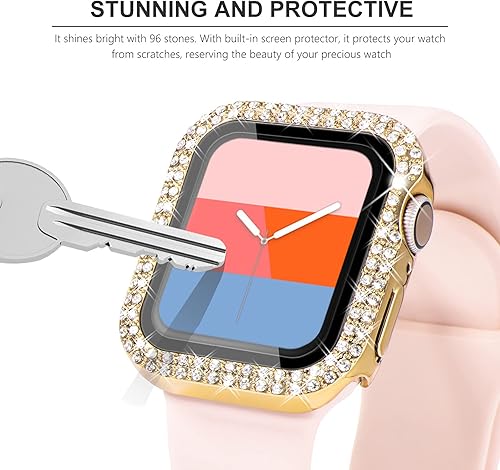 Miniatura 3 de KADES - Funda protectora brillante compatible con Apple Watch Series SE, SE 2022, 6, 5 y 4 de 40 mm, con protector de pantalla incorporado