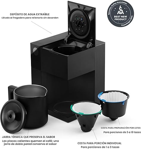 Miniatura 6 de Fellow Aiden - Cafetera de precisión  Jarra térmica de 10 tazas, guía de preparación integrada, programación, tanque de agua extraíble, negro mate