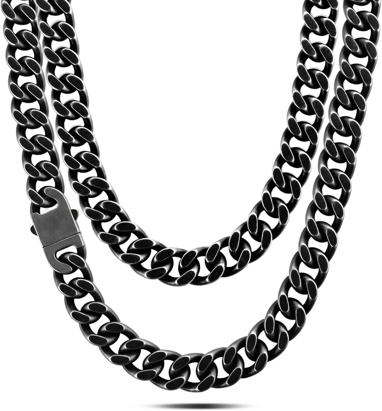 HELLOICE Cuban Chain Necklace for Women Men 14mm Stainless Steel Curb Link Chains Durable Anti-Tarnish Hip Hop Jewelry Gifts for Rapper
