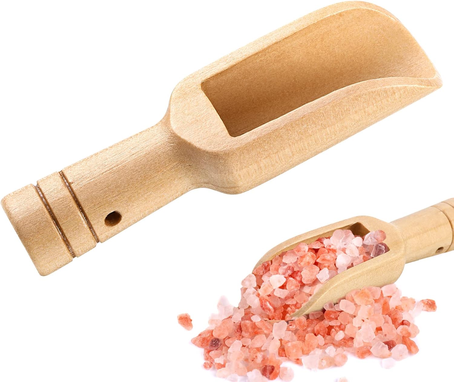 ueslwser Mini Wooden Scoop,1 Pieces Bamboo Bath Salt Scoop Bath Salt ...