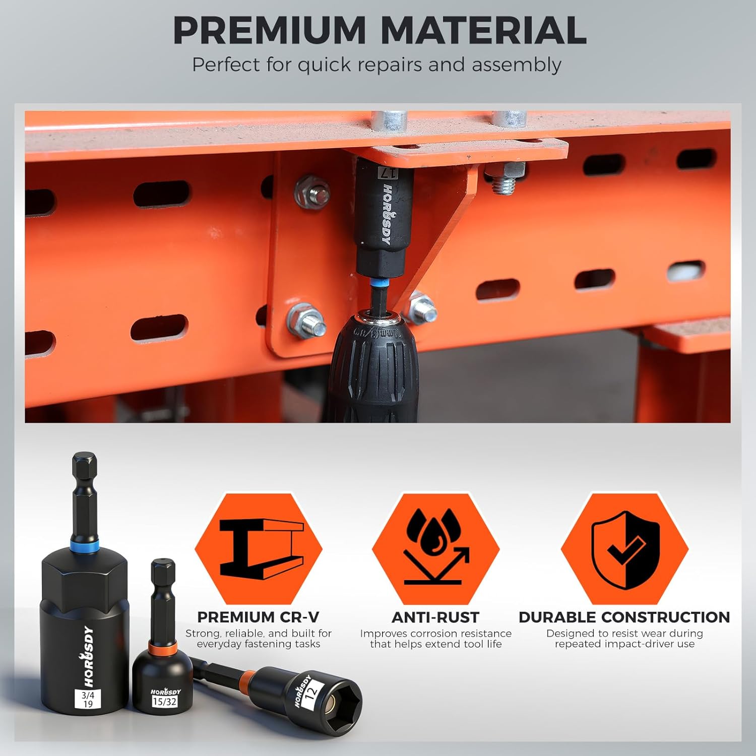 Upgraded 79-Piece Magnetic Impact Nut Driver Set, Metric & SAE with 3LB Magnetic Pickup Tool, Socket Adapters, Wing Nut Driver, Universal Sockets, Quick-Change Bit Holder & Extensions, Power Bits