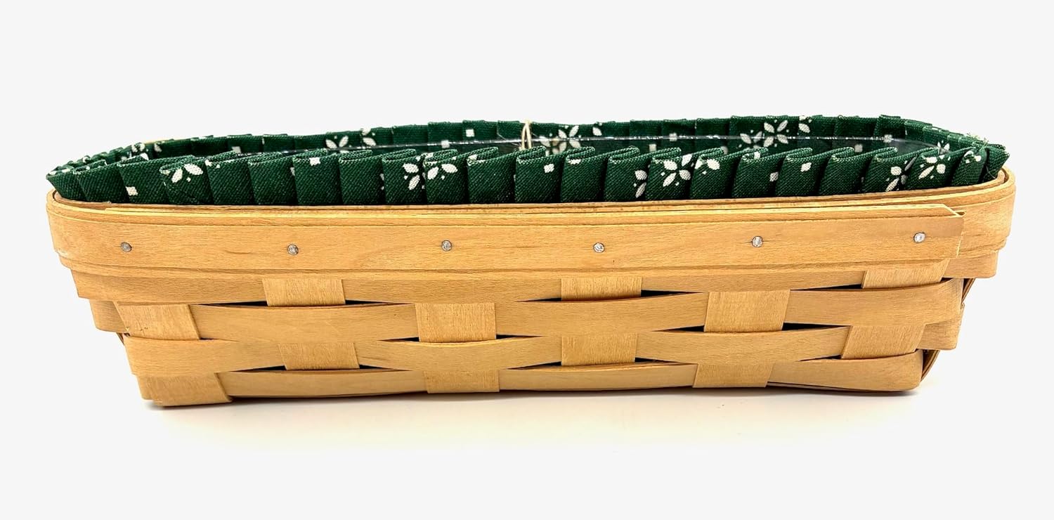 Longaberger Cracker Basket – Classic Color Weave – Heritage Green Liner – 1994