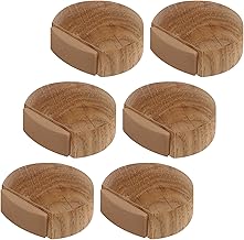 ✮ Floor Door Stoppers ✮ Adhesive Wooden Floor Door Stopper (Natural Oak) – Discreet and Elegant Door Stopper – Pack of 6