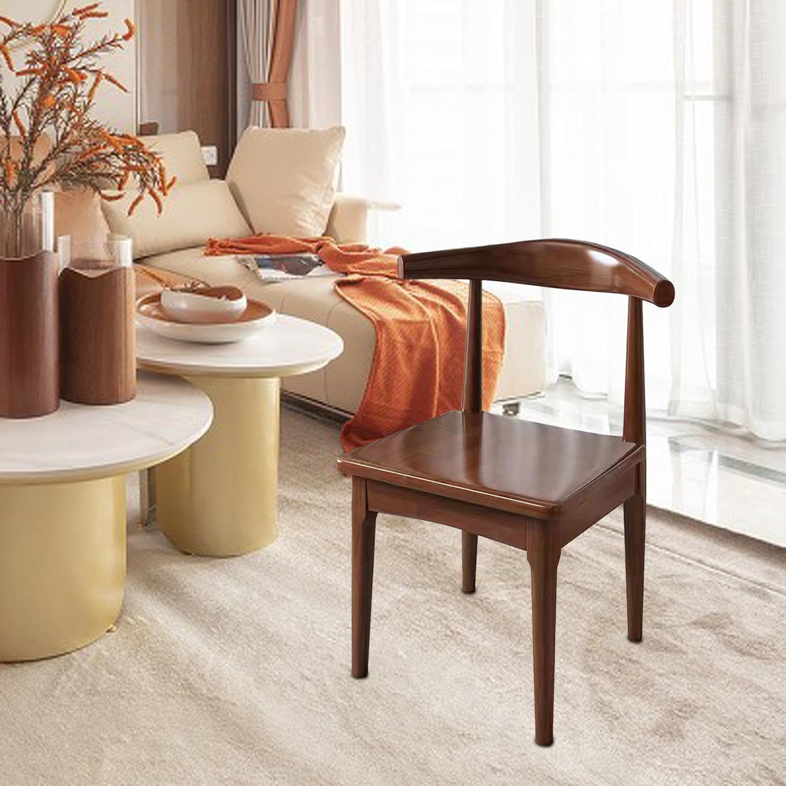 Amazon｜ハイバックサポートのクラシックな木製チェア, ダークブラウン  