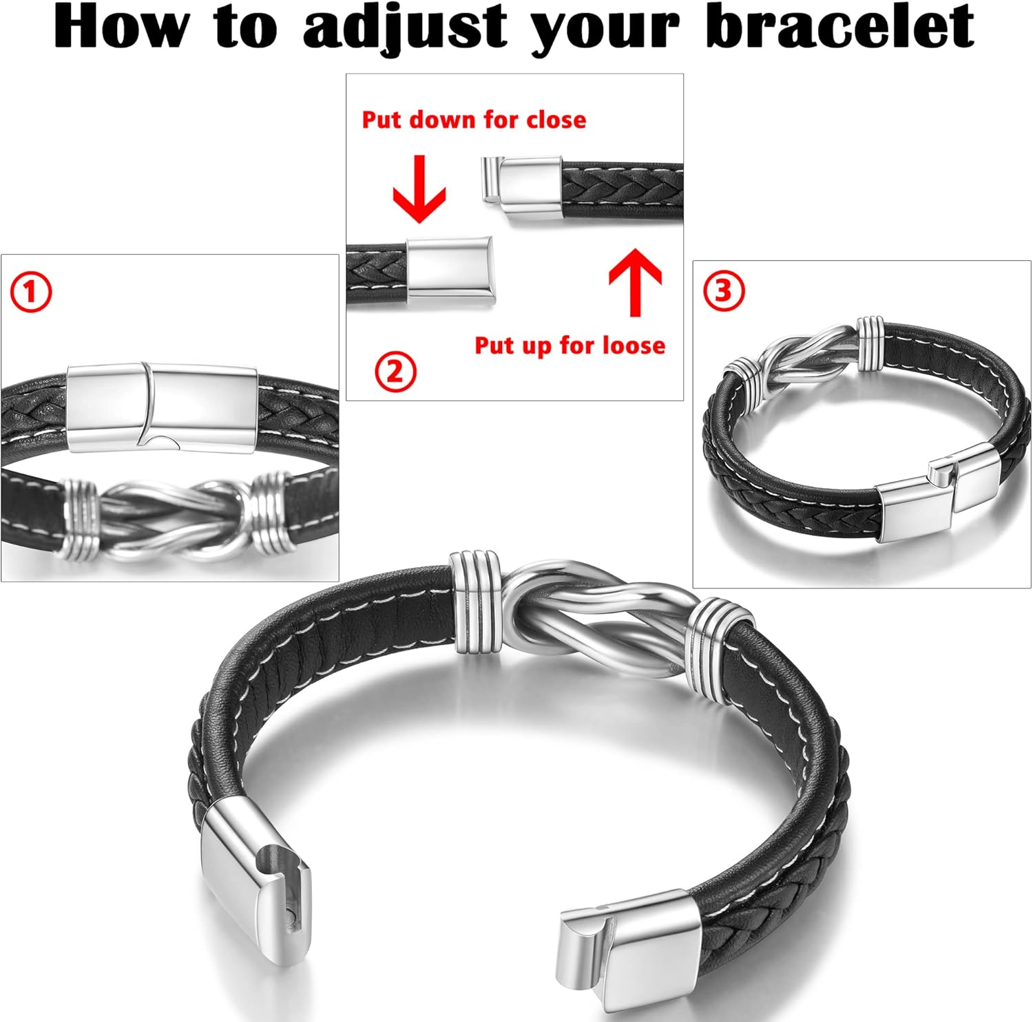 Tarsus Bracelet for Son/Grandson/Nephew, Gifts for Teen Boys Leather Knot Bracelet, Graduation Christmas Birthday Gifts - Image 4