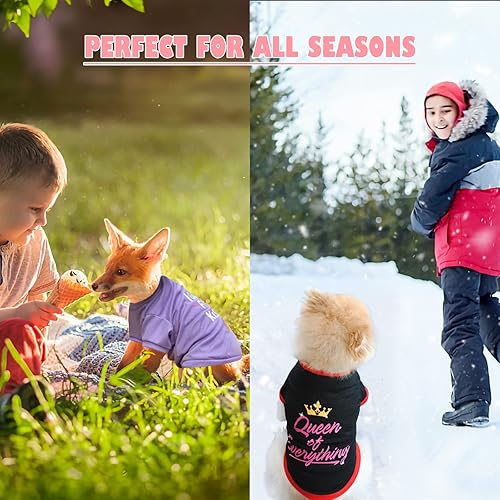 Miniatura 5 de KATOLK Paquete de 6 camisetas para perros pequeños, niños y niñas, suaves y transpirables, camisetas para cachorros y gatitos con letras para