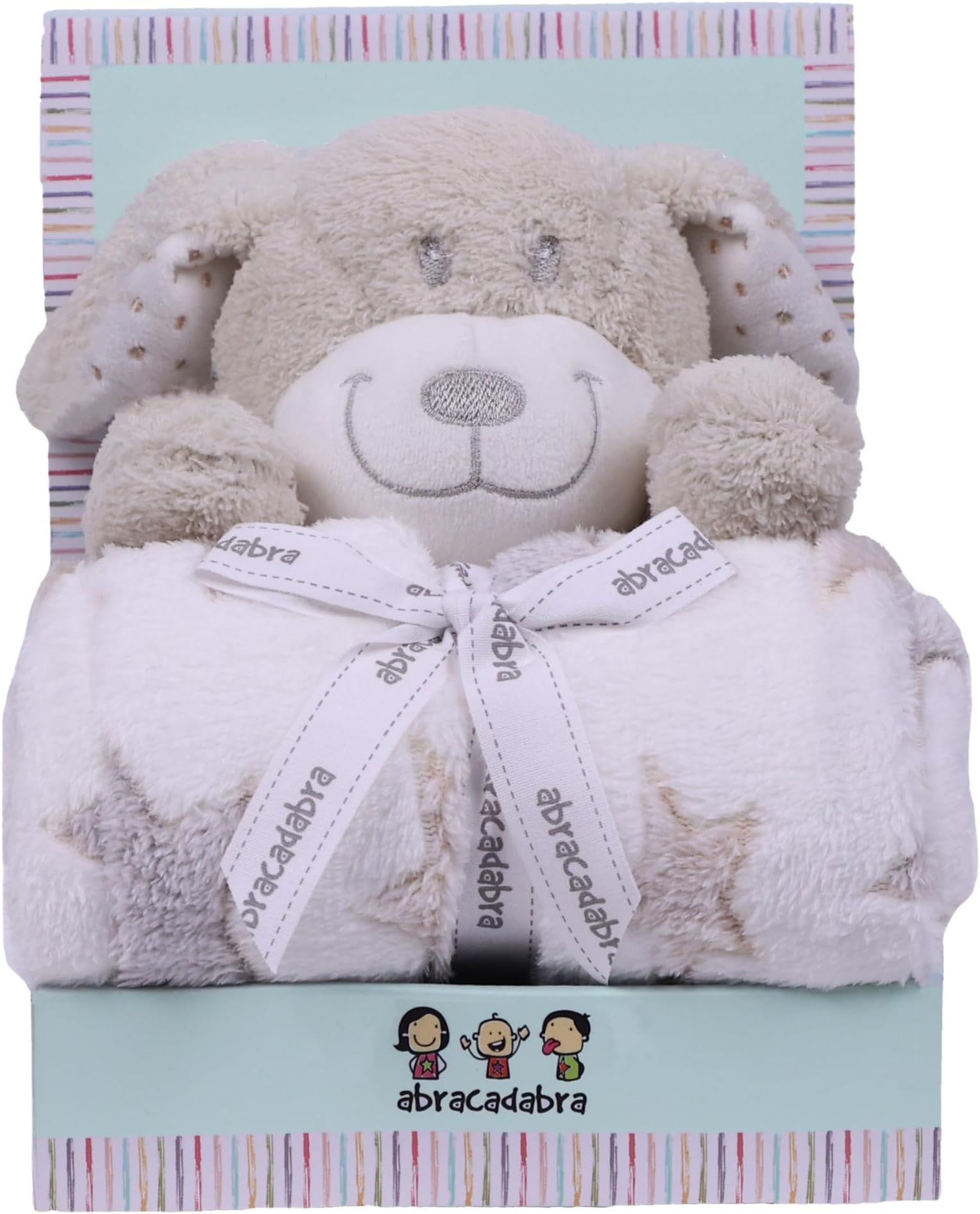 Toy with Blanket Gift Set for Newborns & Infants, 0+ Years (Dog, Beige)