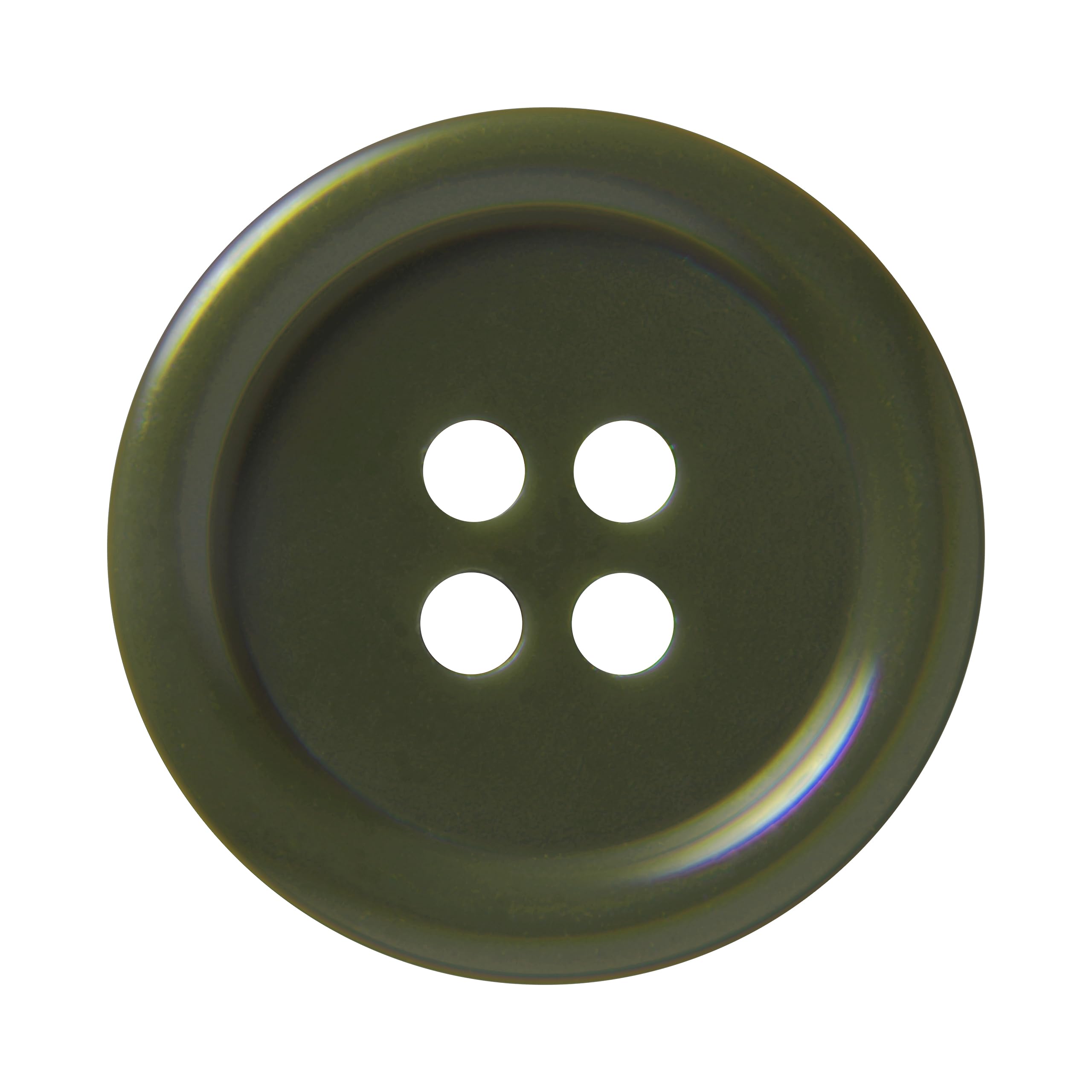 Pack of 6 Olive Green Sew on 20mm Round Buttons Flat 4 Holes 32L 32 Ligne, Pack of 6 20mm Buttons - Image 2