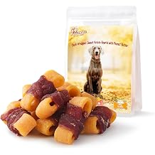 Pawmate Dog Treats Duck Jerky Wrapped Sweet Potato Bowties 10.6 oz | Soft Dog Training Treats, Peanut Butter Chews for Dogs That Enjoy Sweet Potatoes and Gentle, Low Fat Snacking Support
