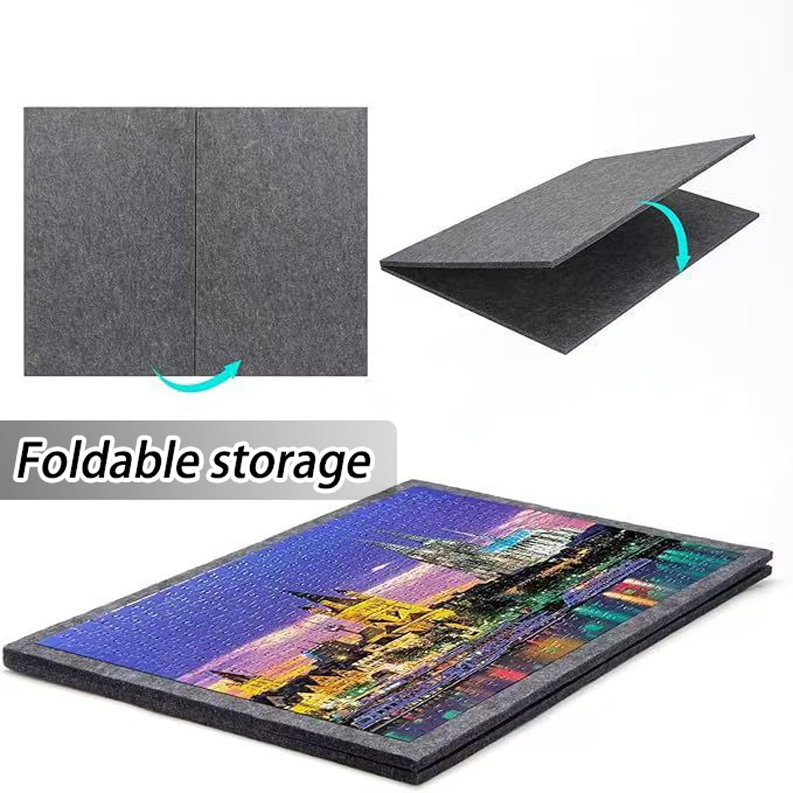 Table de Puzzle,Plateau Puzzles en Feutre,Tapis de Puzzle Pliable,Planche à Puzzles Multifonction,pour Jusqu'à 500-2000 Pièces,pour Organiser et Ranger Les pièces de Puzzle