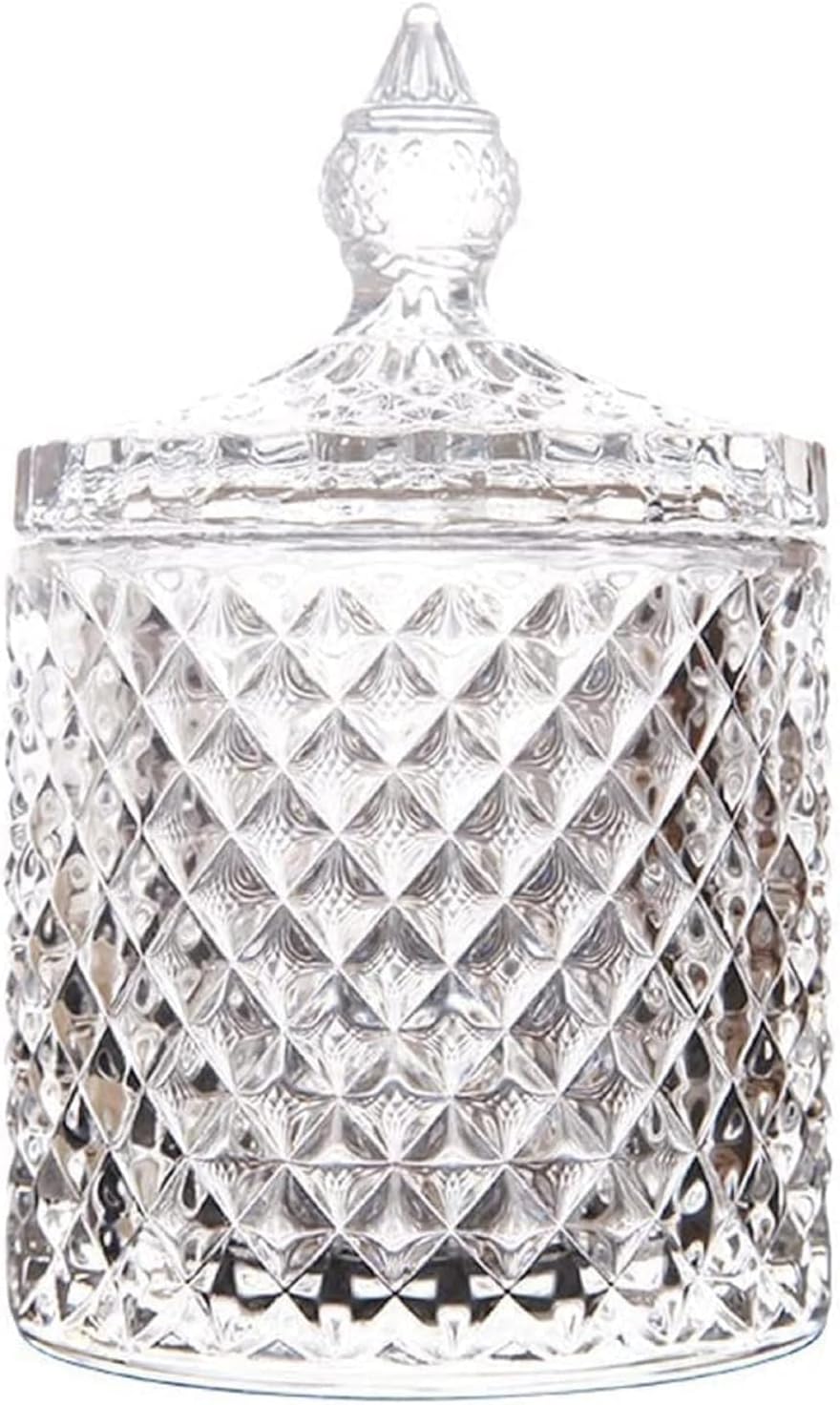 Stylish Home Decor Crystal Clear Glass Sugar Candy Mukhwas Jar Bowl Pickle Storage Container Pot with Lid CRYSTAL CANDY JAR. (CANDY JAR 2.5)
