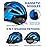 FUNWICT Adult Bike Helmet with Visor and Goggles for Men Women Mountain Road Bicycle Helmet Rechargeable Rear Light Cycling Helmet (L: 57-61 cm (22.4-24 inches), Blue Grey)
