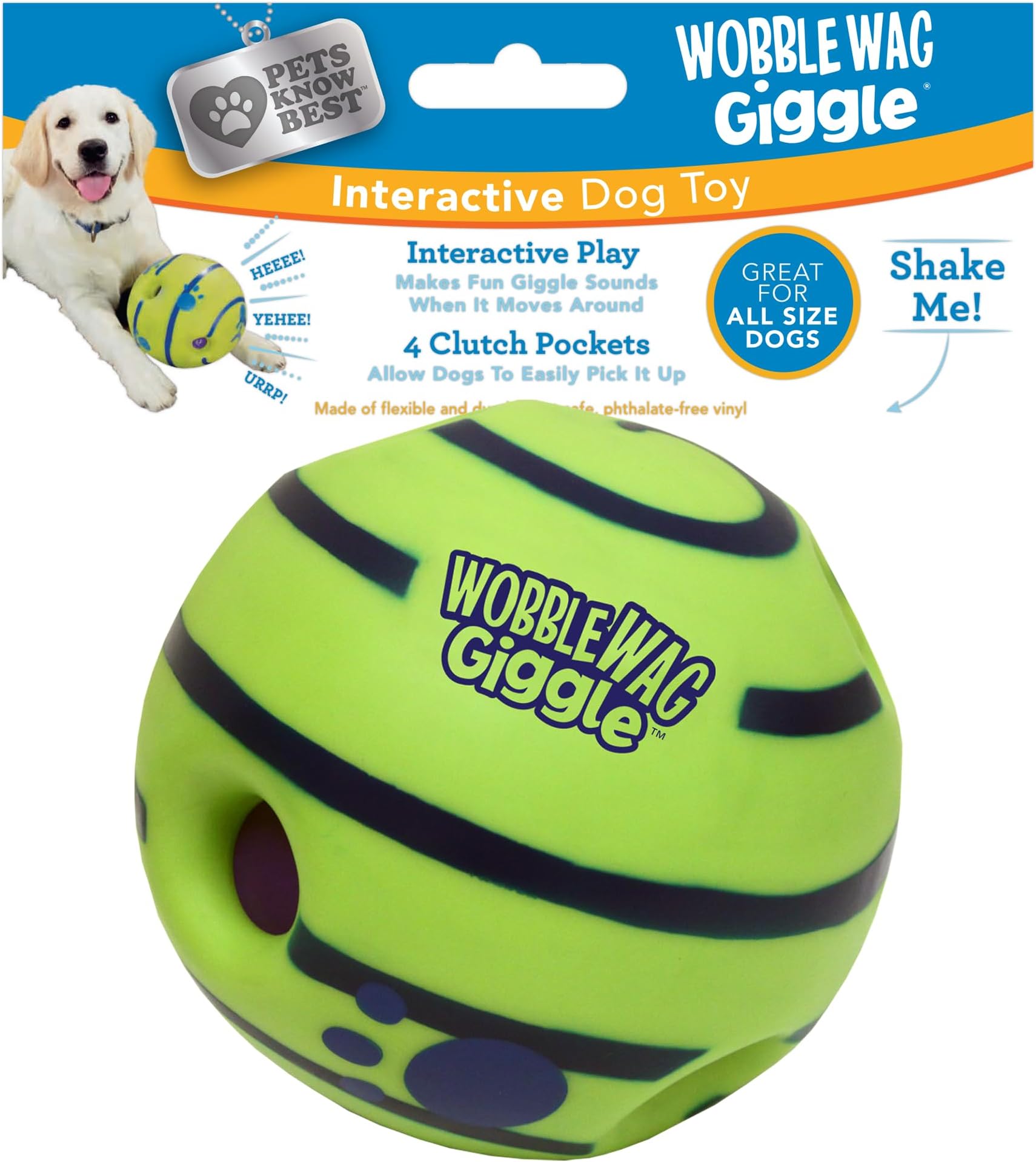 Ball, Interactive Dog Toy, Fun Giggle Sounds When Rolled or Shaken, Pets Know Best, As Seen On TV