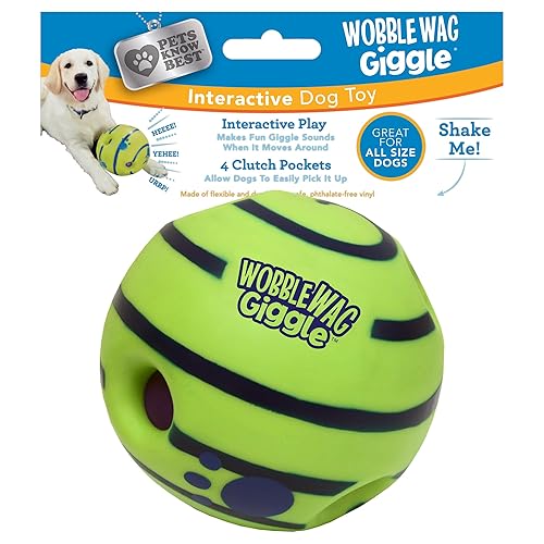 Wobble Wag Giggle Ball, Interactive Dog Toy, Fun Giggle Sounds When Rolled or Shaken, Pets Know Best, As Seen On TV, NOT A CHEW TOY