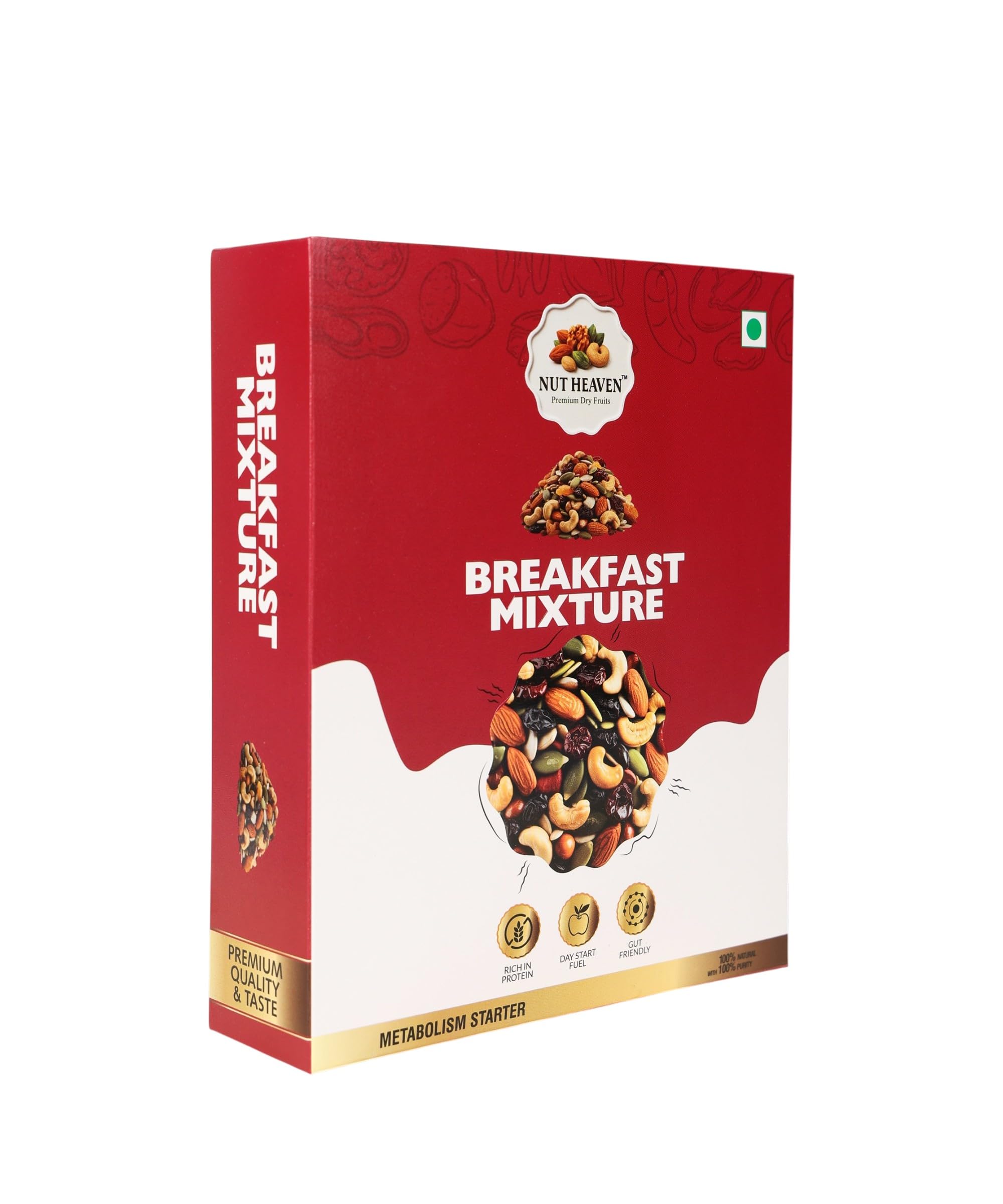 Nut Heaven Breakfast Mixture 500 gm | Premium Dry Fruits & Seeds Mix | High Protein & Fiber | Healthy Morning Energy Family Pack-image-27