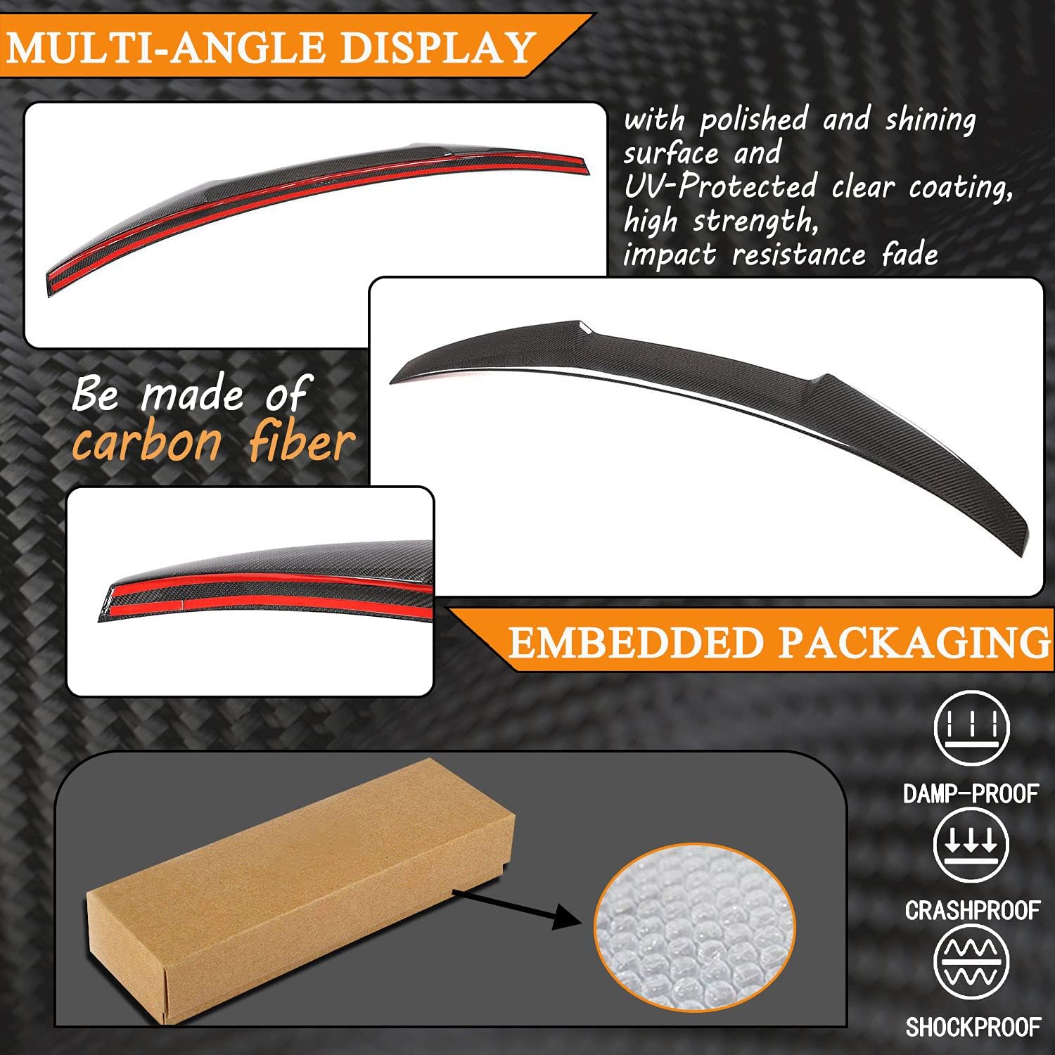 Carbon Fiber Trunk Spoiler Fits for Audi A3 Sline S3 Sedan 2021 Up Factory Outlet Carbon Fiber Rear Boot Lid Duckbill Highkick Wing Lip