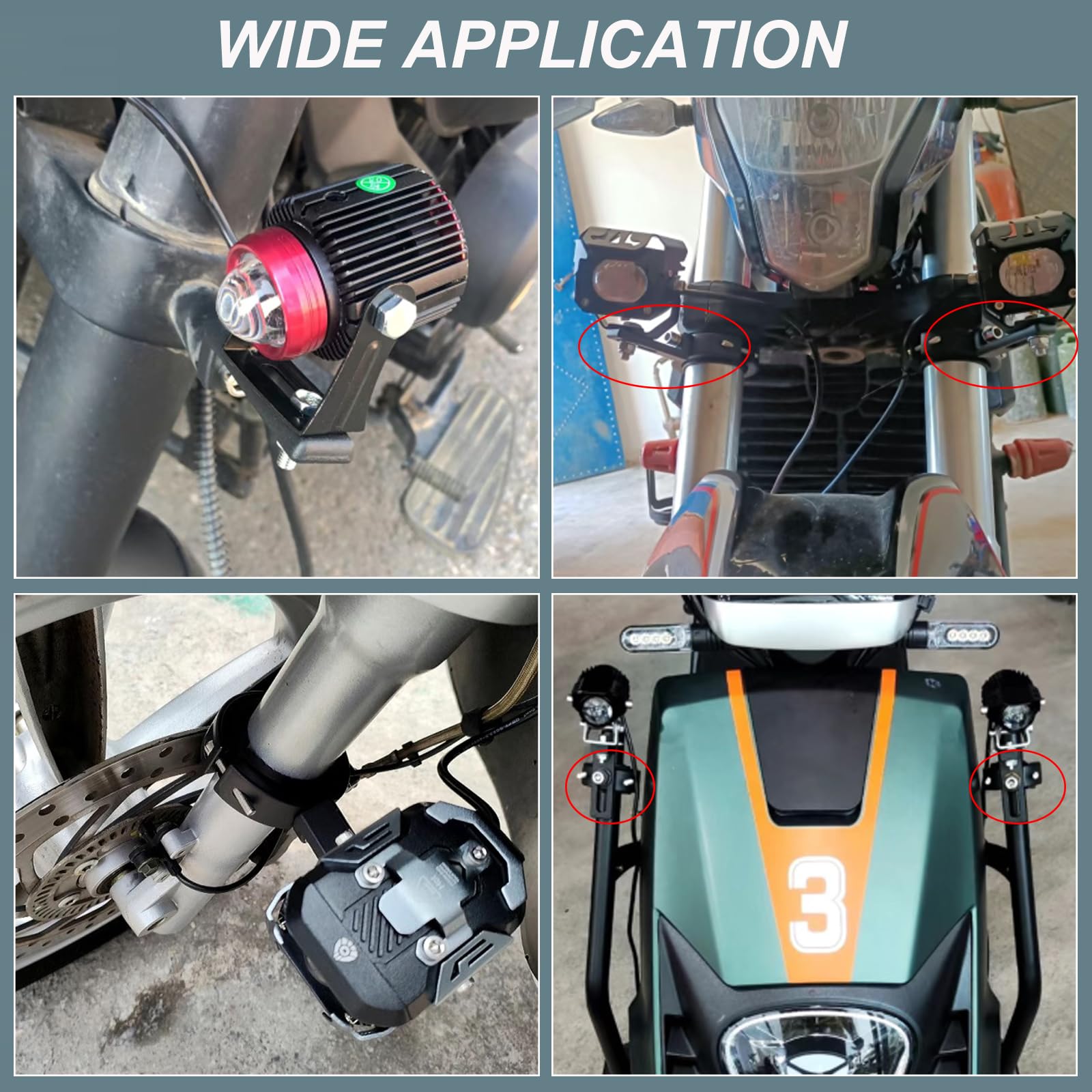 Staffe Universali Per Fari LED - Regolabili 360&deg;, Per Tubi 19-32mm, Per Moto, Auto E Camion