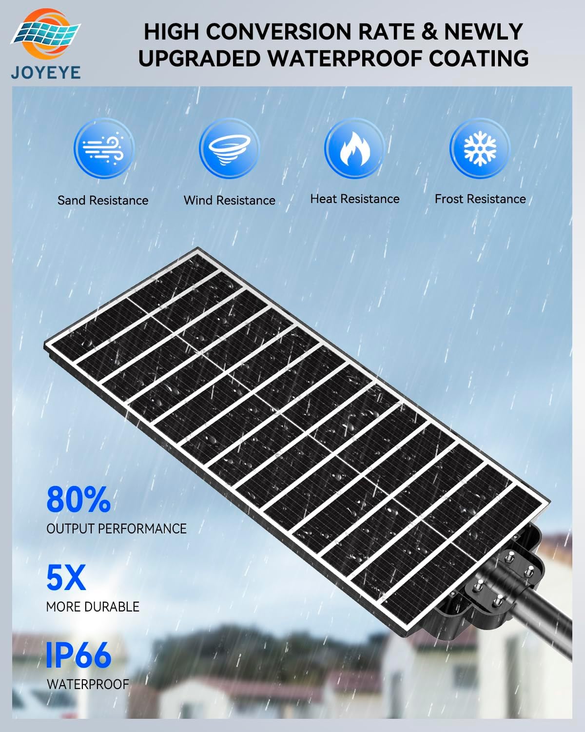 8000W Solar Street Lights Outdoor: Commercial Solar Parking Lot Lights with Motion Sensor and Remote Control, IP66 Waterproof, Wide Angle Dusk to Dawn Outdoor Lighting, Large Dimension, 2 Pack