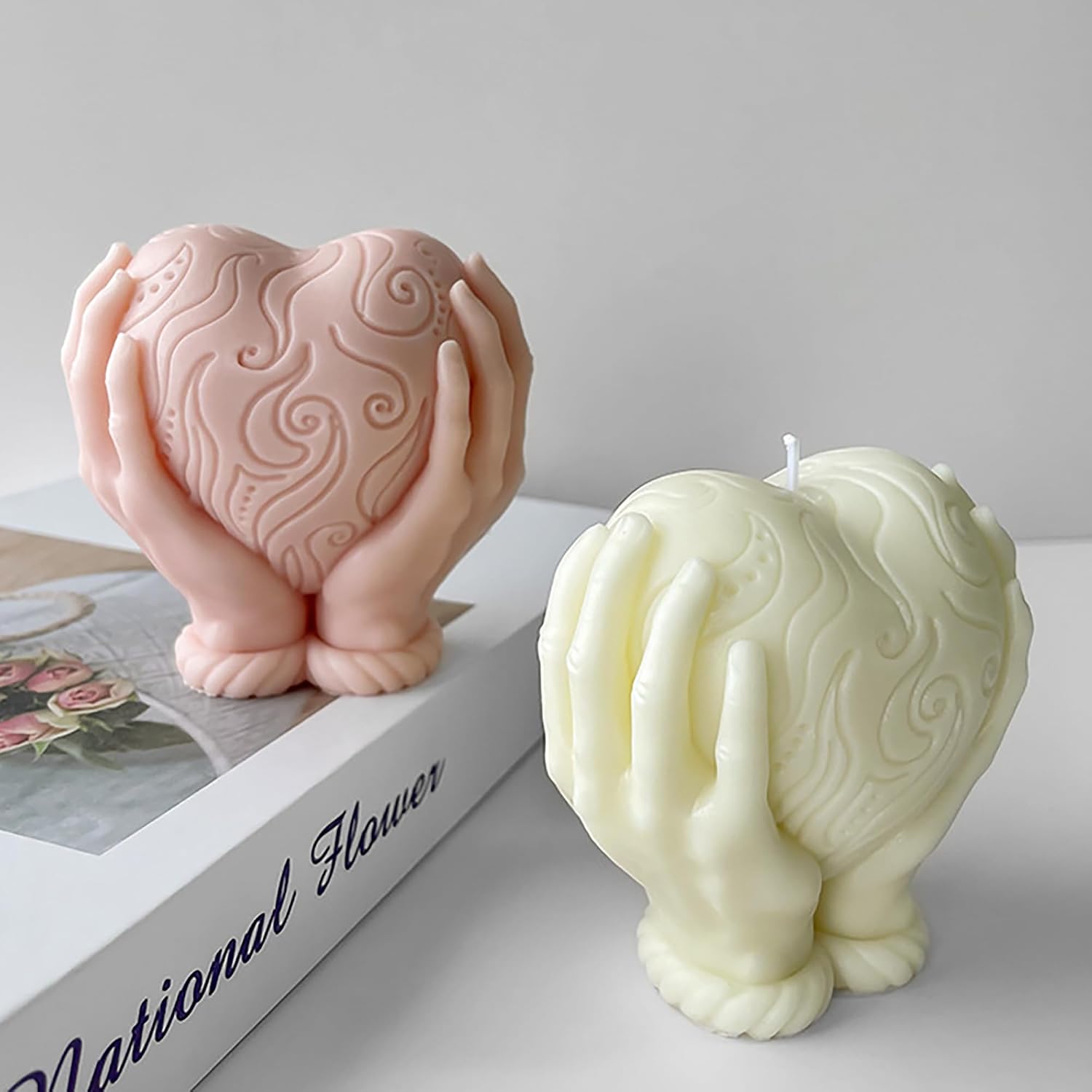2 Pack Wave Candle Spiral Ball Resin Casting Mold Making Molds Silicone Mold for Candle Home Decorate Candle Making 3D Animal Mold
