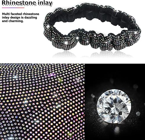 Miniatura 6 de Funda brillante para espejo retrovisor, protector elástico de felpa para espejo retrovisor, con diamantes de imitación brillantes decorativos para