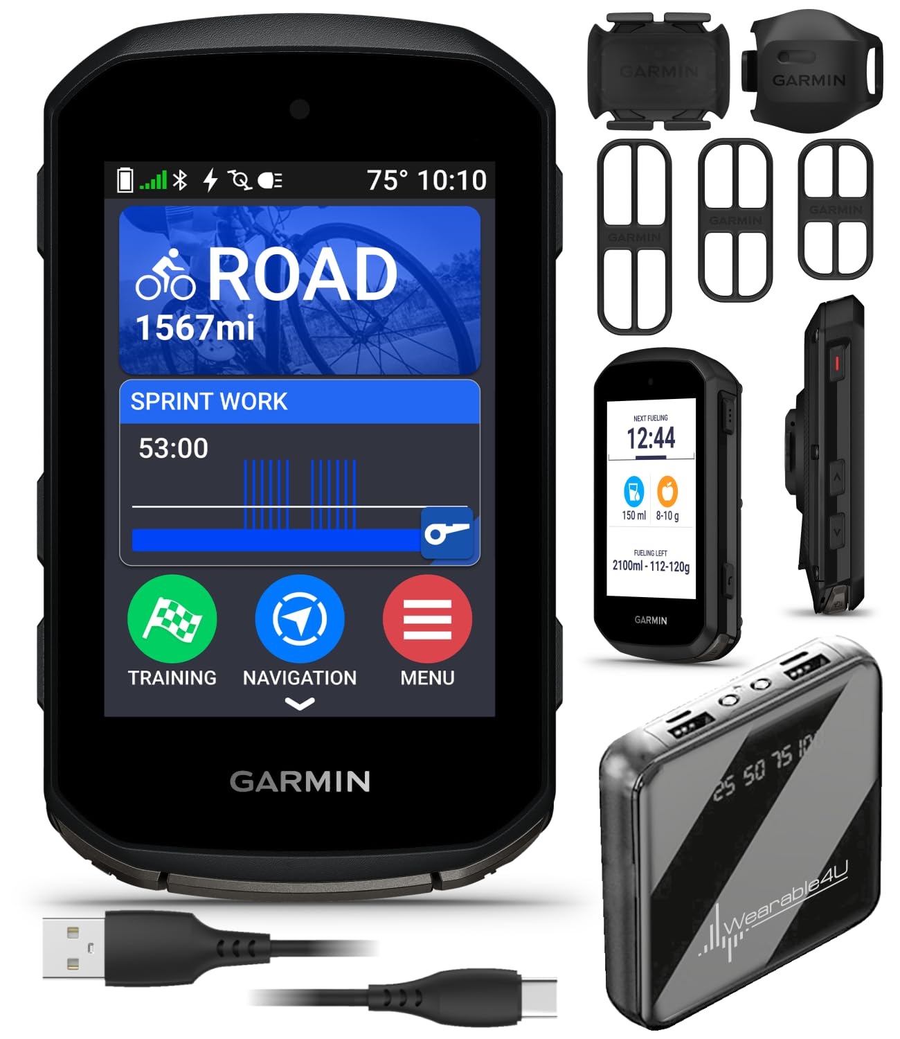 Edge 850 Compact GPS Cycling Computer 2.7" Vivid Color Touchscreen Display with Wearable4…