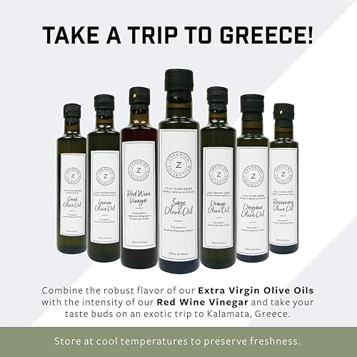 Miniatura 6 de Zakarian: Aceite de oliva de salvia extra virgen prensado en frío, hecho de aceitunas griegas orgánicas y salvia, 8.5 fl oz, ultra premium, baja